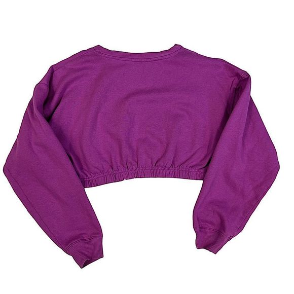 MTV Cropped Top Sweater Long Sleeve | Colors: Purple and Black | Size: XS - Picture 4 of 9